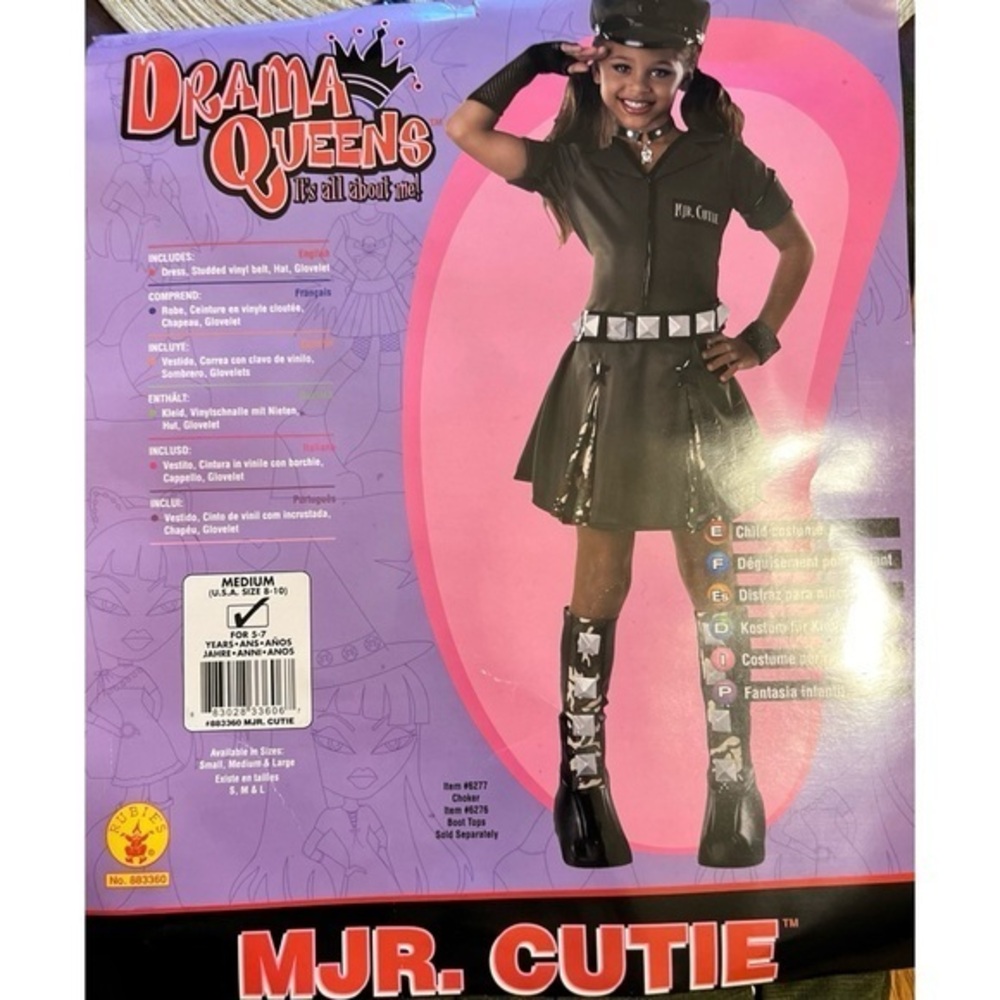 Halloween Costume MAJOR CUTIE. New in package. Size Medium (8-10) ages 5-7